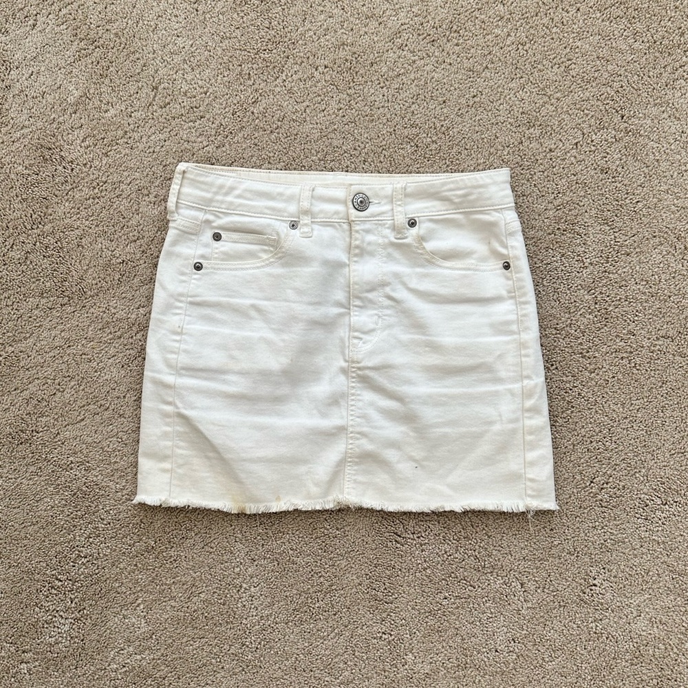 White jean skirt